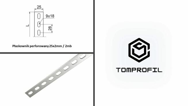 Płaskownik perforowany 25x2mm ocynk - 5,50 ZŁ /1MB. NETTO