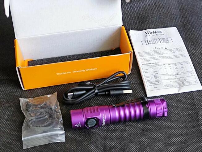 Nowa latarka EDC Wurkoss FC11 + ogniwo 18650