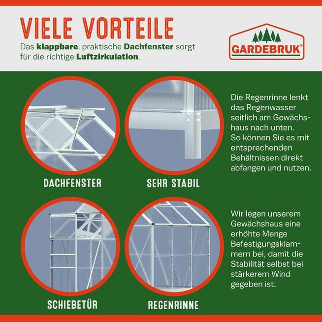 Szklarnia Aluminiowa 190x190x195cm z Fundamentem Dostawa 0zł