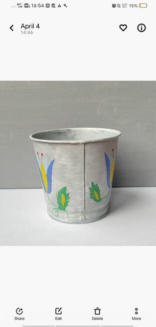 Handmade Oslonka do kwiatow malowana recznie