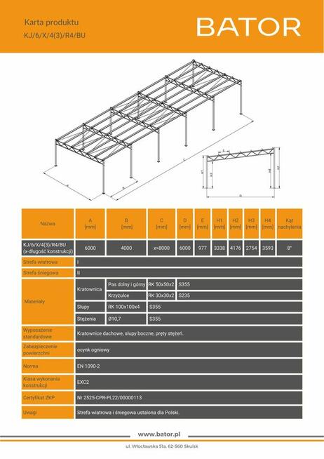 6x20 jednospadowa BEZ POZWOLENIA hala magazyn garaż