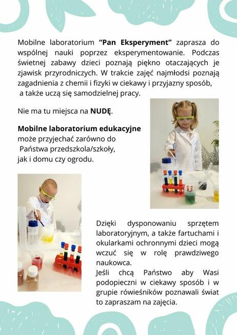 Warsztaty w formie EKSPERYMENTÓW