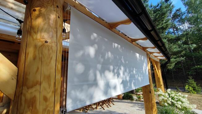 Zadaszenia tkaninowe-rolety rzymskie