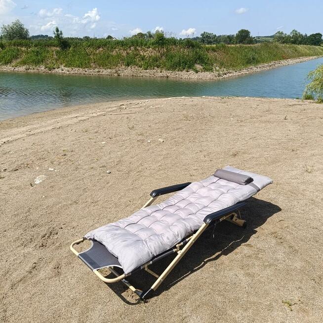 Leżak plażowe ogrodowe elden arta plus z poduszką 3 pozycyjn