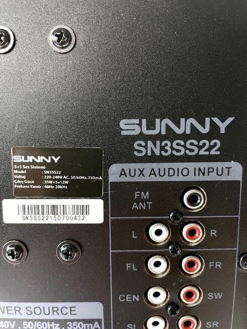 Subwoofer Sunny SN3SS22 Bluetooth 5+1 Radio/USB/SD/MMC