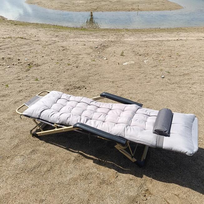 Leżak plażowe ogrodowe elden arta plus z poduszką 3 pozycyjn