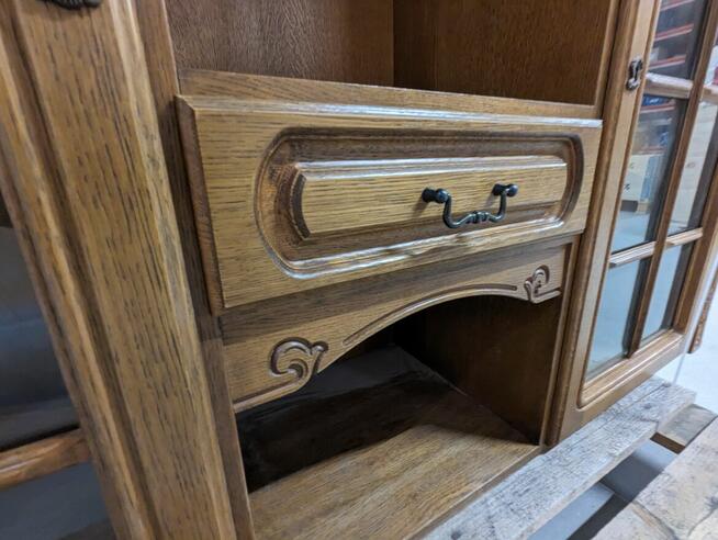 Dębowa KOMODA z WITRYNĄ SZKLANĄ SWARZĘDZ Dąb Jasny Gdańsk