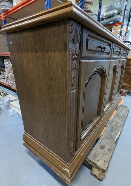 Dębowa KOMODA z WITRYNĄ SZKLANĄ SWARZĘDZ Dąb Jasny Gdańsk