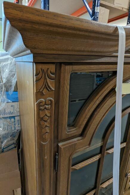 Dębowa KOMODA z WITRYNĄ SZKLANĄ SWARZĘDZ Dąb Jasny Gdańsk