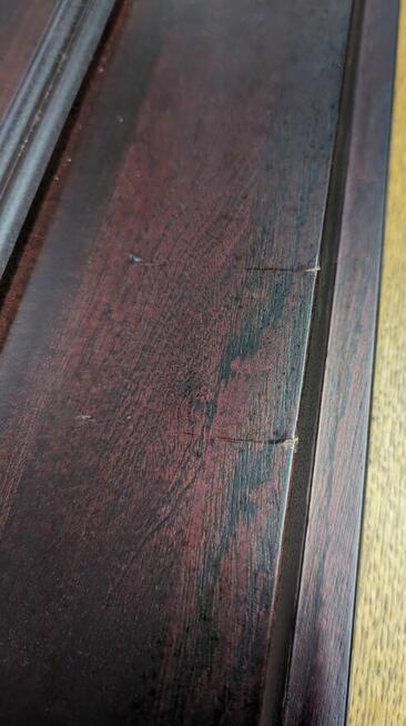 DRZWI WEWNĘTRZNE Z FUTRYNĄ lite drewno CIEMNY MAHOŃ używane