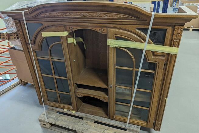 Dębowa KOMODA z WITRYNĄ SZKLANĄ SWARZĘDZ Dąb Jasny Gdańsk