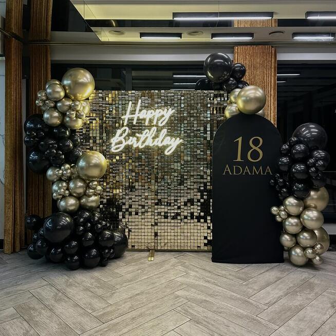 Dekoracja balonowa, ścianka balonowa na urodziny, 18stka, 30