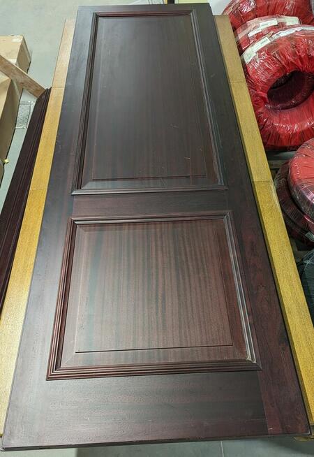 DRZWI WEWNĘTRZNE Z FUTRYNĄ lite drewno CIEMNY MAHOŃ używane