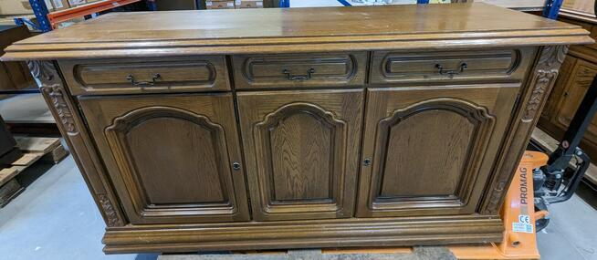 Dębowa KOMODA z WITRYNĄ SZKLANĄ SWARZĘDZ Dąb Jasny Gdańsk