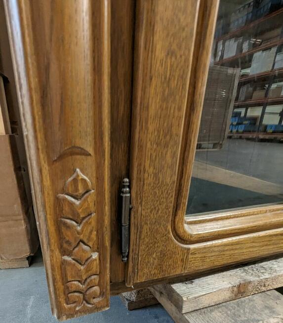 Dębowa KOMODA z WITRYNĄ SZKLANĄ SWARZĘDZ Dąb Jasny Gdańsk