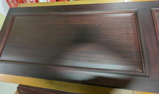 DRZWI WEWNĘTRZNE Z FUTRYNĄ lite drewno CIEMNY MAHOŃ używane