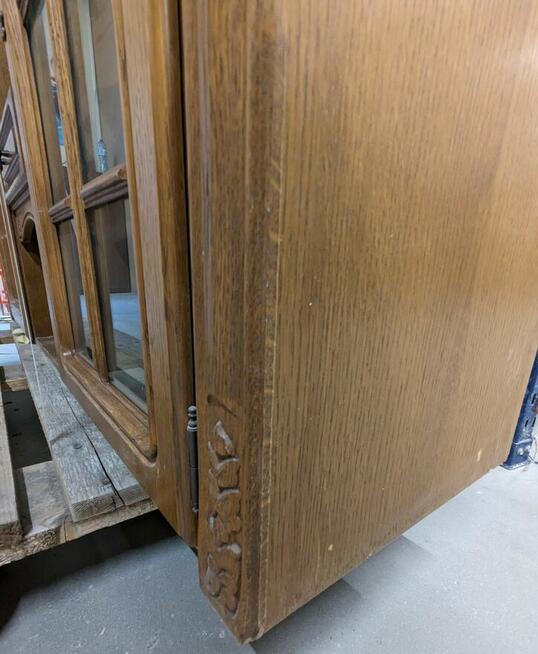 Dębowa KOMODA z WITRYNĄ SZKLANĄ SWARZĘDZ Dąb Jasny Gdańsk