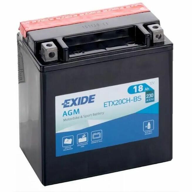 Akumulator motocyklowy EXIDE ETX20CH-BS YTX20CH-BS 12V 18Ah