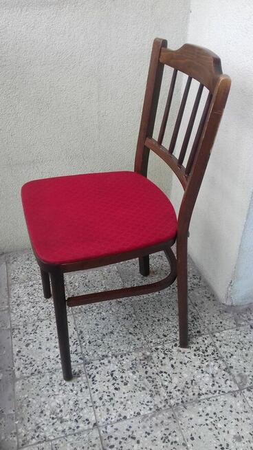 Krzesło gięte drewniane z obiciem, Vintage, do sprzedan