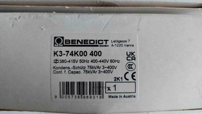 Stycznik k3-74k00 400 Benedict 75kVAr Kondensatorowy 3p 50Hz