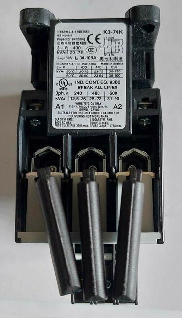 Stycznik k3-74k00 400 Benedict 75kVAr Kondensatorowy 3p 50Hz