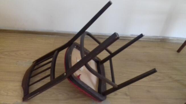 Krzesło gięte drewniane z obiciem, Vintage, do sprzedan