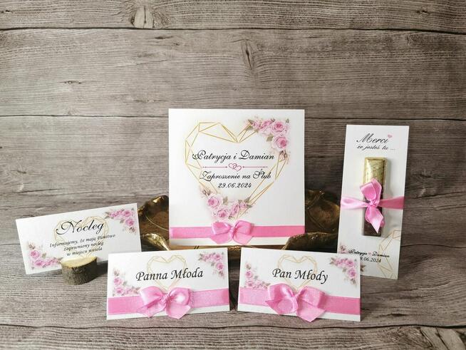 Zaproszenia ślubne dodatki na ślub wesele papeteria,