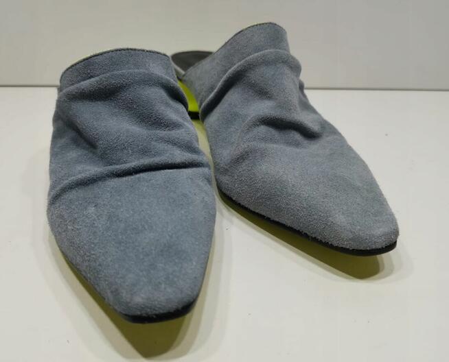 38 FRATELLI RUSSO Designerskie klapki fluor obcas Włoskie