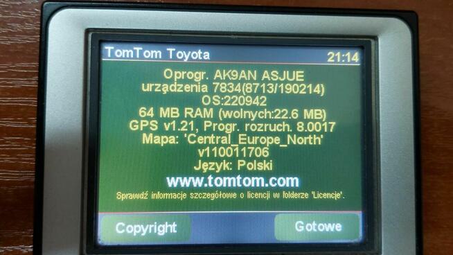 Mapa do Toyota TNS TomTom 2025 fotoradary Polski język