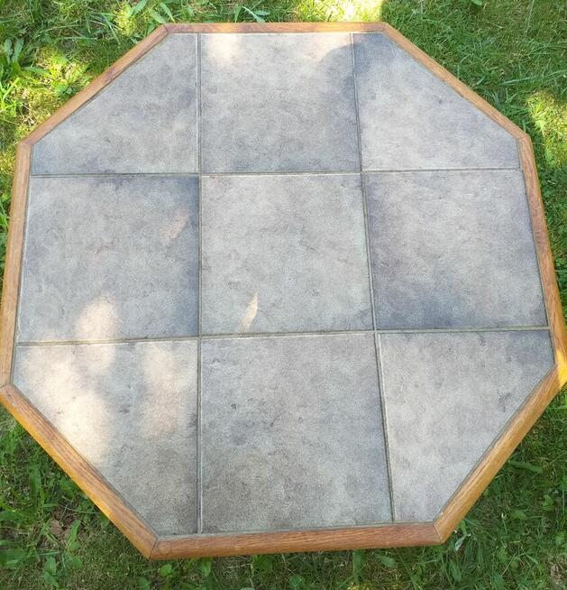 Stolik kawowy dębowy z płytkami, niderlandzki, dla konesera