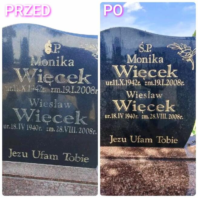 Odświeżanie liter nagrobnych