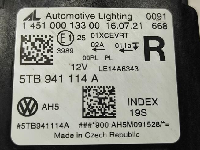 VW TOURAN II REFLEKTOR FULL LED 5TB941114A