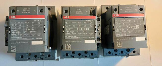 Stycznik AF146-30 , 3bieg-3NO, 146A w AC3, 75kW, cewka 100-2