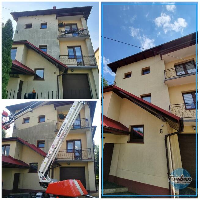 Mycie koski brukowej i elewacji