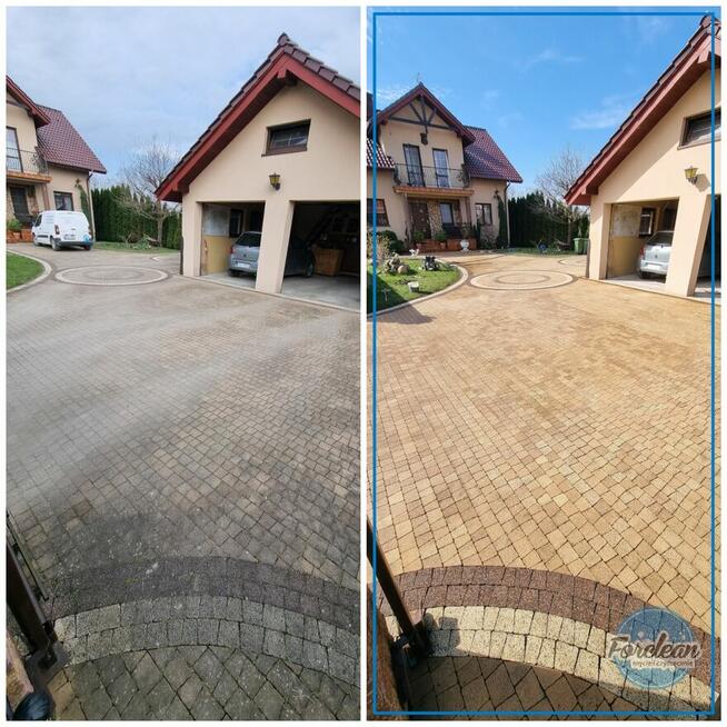 Mycie koski brukowej i elewacji