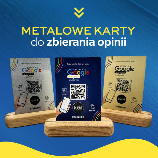 Metalowe karty do zbierania opinii Google, kolor do wyboru