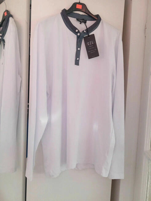 Koszula Męska Bluza Biała 46 Bawełna 3XL Nowa