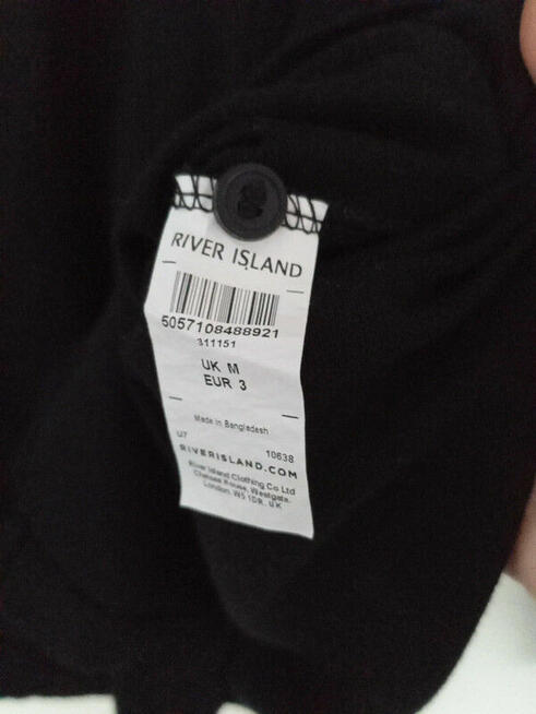 Bluza Koszula Polo Czarne Męska Nowa Bawełna River Island M