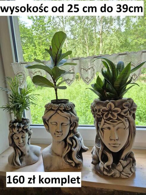 Doniczki ozdobne donica głowa skrzat krasnal dekoracja ogród