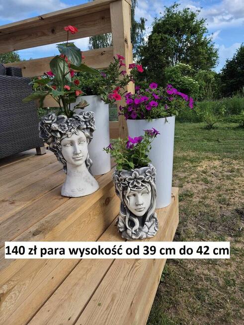 Doniczki ozdobne donica głowa skrzat krasnal dekoracja ogród