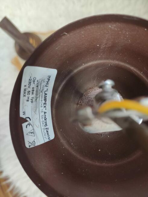 Lampa sufitowa wisząca/ żyrandol, 3-ramienna, klosze szklane