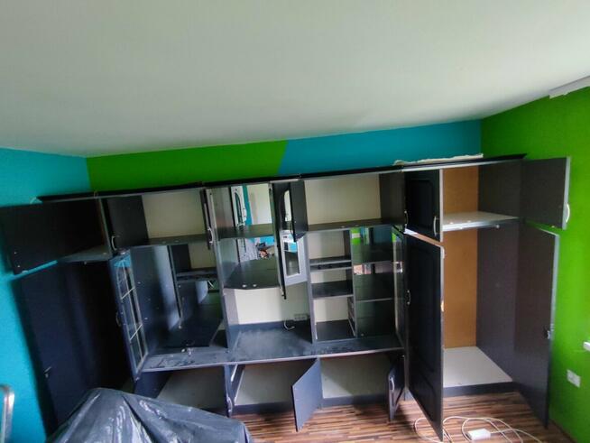 Meblościanka używana, popielata, cały komplet, okolice Miech