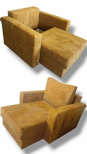 Zestaw mebli Fotel i Narożnik/Sofa rozkładana 2w1 pojemnik