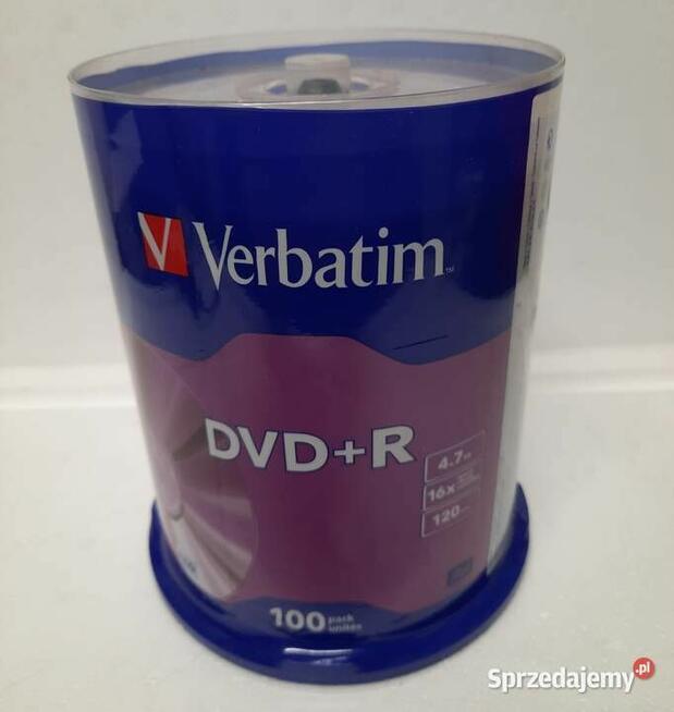 Polecam Płyty KPL 100szt Nowe Verbatim DVD+R x16 4,7GB