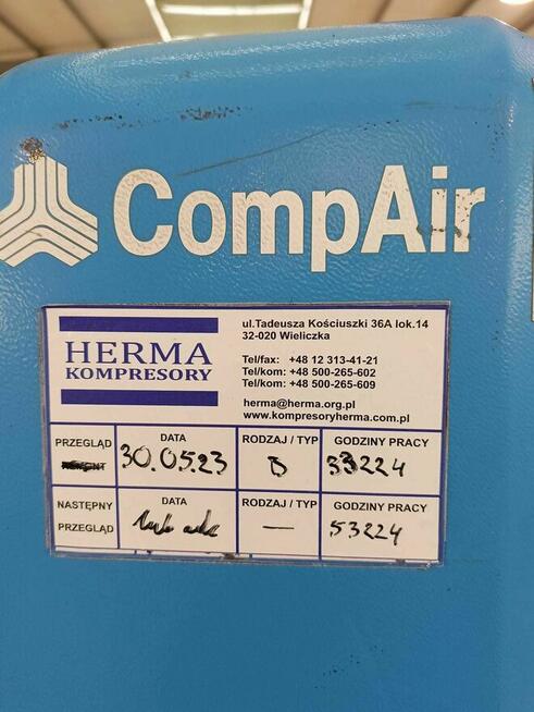 Kompresor renomowanej firmy Compair 15 KW.