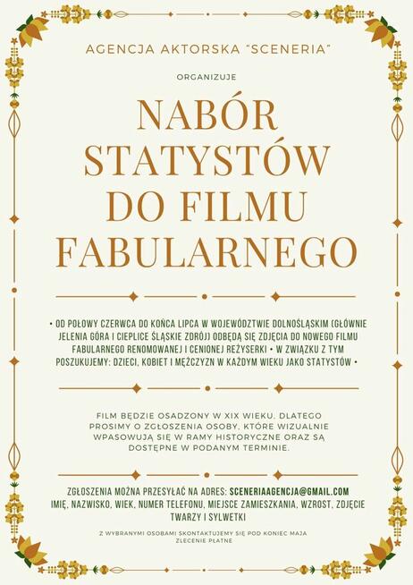 Nabór statystów do filmu fabularnego