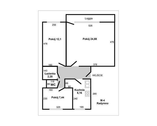 Mieszkanie 3 pokoje, Radymno (blisko Jarosław)
