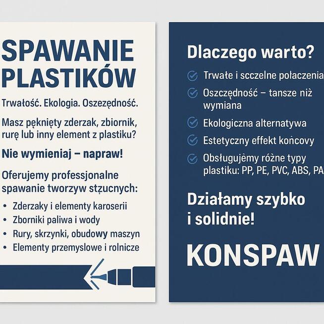 Konserwacja podwozi i spawanie plastików