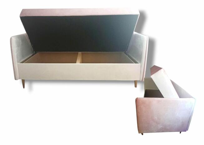 Sofa rozkładana z pojemnikiem na pościel