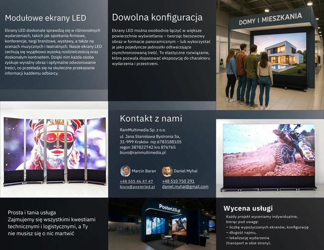 Wynajem ekranu LED na tergi, eventy , konferencje